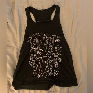 Sevenly loose-fitting racer back flowy tee t-shirt black tank top